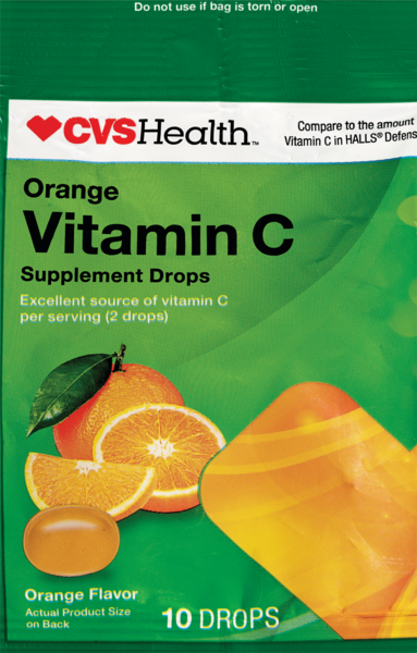 CVS Vitamin C Supplement Drops Orange Flavor (Bag)