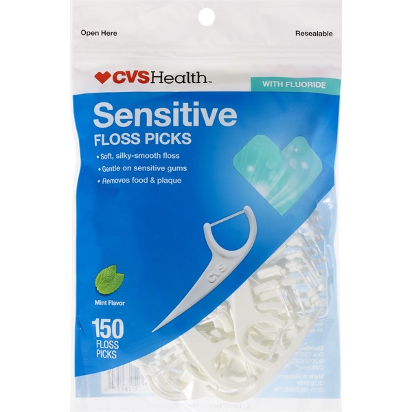 CVS Health Sensitive Floss Picks, 150CT