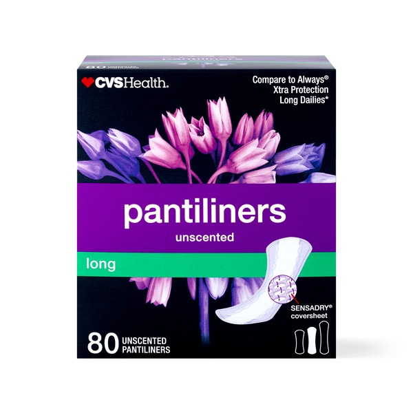 CVS Health Long Panty Liners, Unscented, Regular