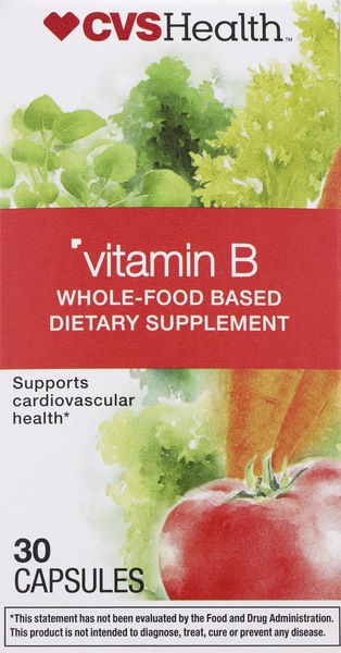 CVS Health Vitamin B Whole-Food Based Dietary Supplement, 30CT