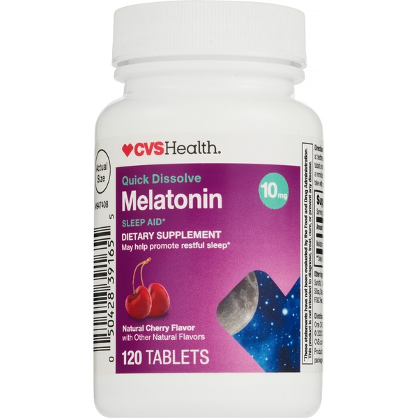 CVS Melatonin 10mg Quick Dissolve Tablets Chocolate Mint