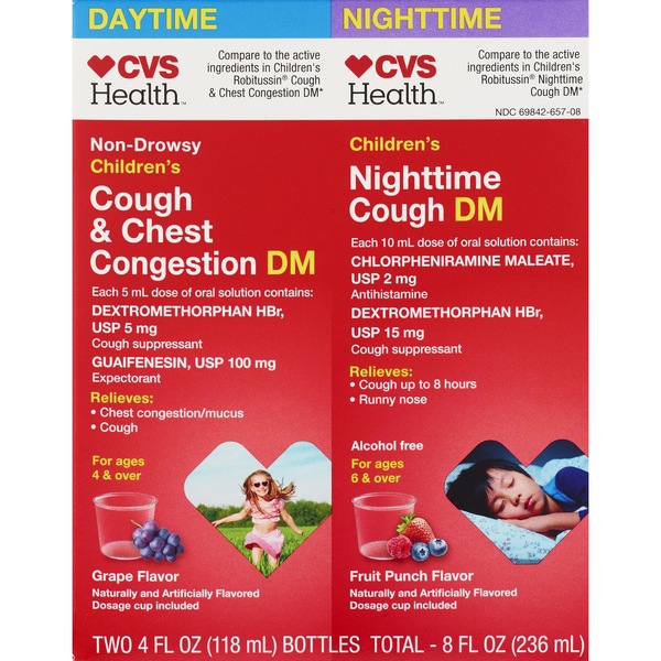 CVS Children's DAY/NIGHTTIME DM Cough&Conges Liq Grape 2-4oz