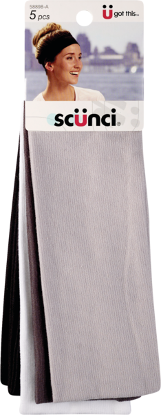 Scunci Comfort Fit Neutral Multi Headwraps, 5/Pack