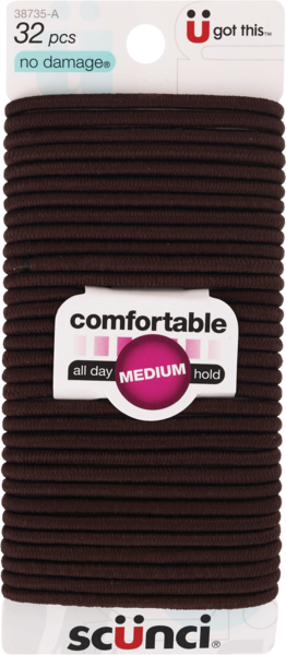 Scunci Medium Hold Brown Ponytailers