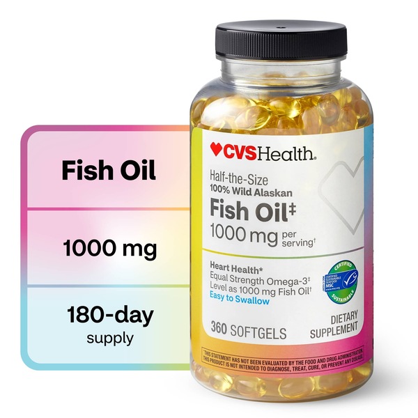 CVS Health Half the Size Fish Oil Softgels 1000mg