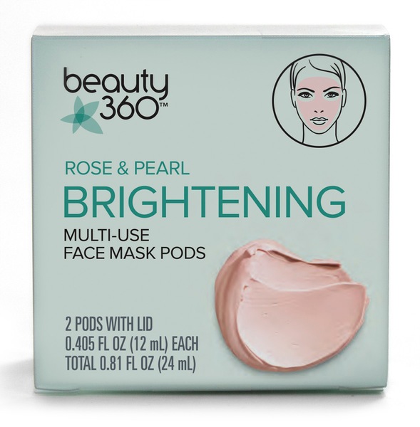 Beauty 360 Rose & Pearl Brightening Multi-Use Face Mask Pods, 2CT