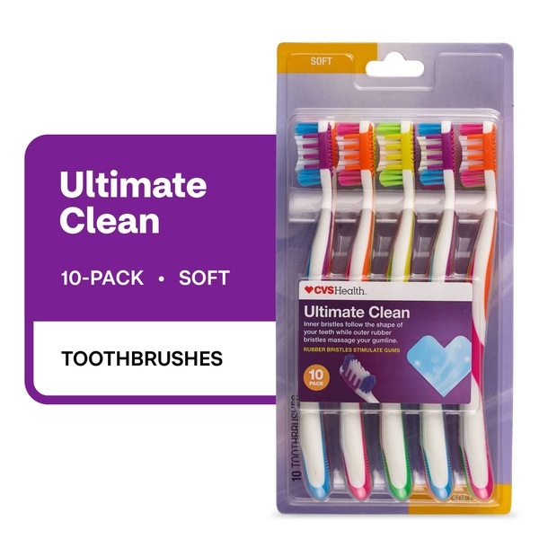 CVS Health Ultimate Clean Soft Toothbrush, 10CT