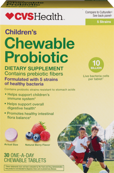 CVS Health Children's Probiotic Chewable Tablets, Berry, 30 CT