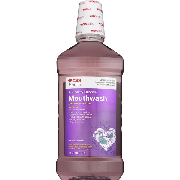 CVS Health Anticavity Fluoride Mouthwash, Mint, 33.8 oz