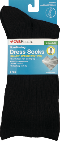 CVS Health Non-Binding Dress Socks, 2CT