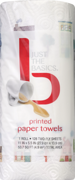 Just The Basics Printed Paper Towels, 1 Roll