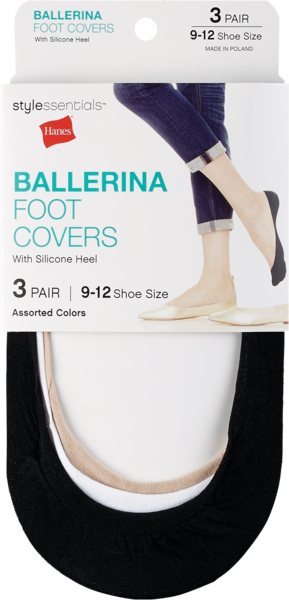 Style Essentials by Hanes Ballerina Foot Covers, Assorted Colors