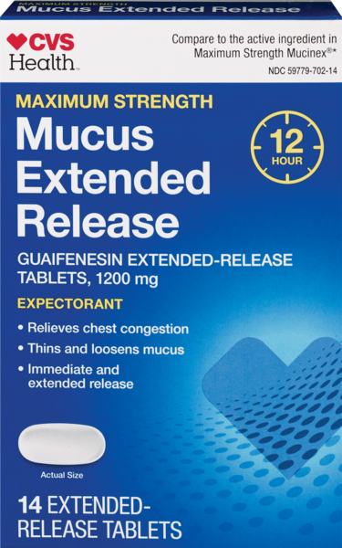 CVS Health 12HR Maximum Strength Mucus Extended Release Tablets