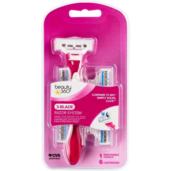 Beauty 360, 3 Blade Razor with 6 Cartridges