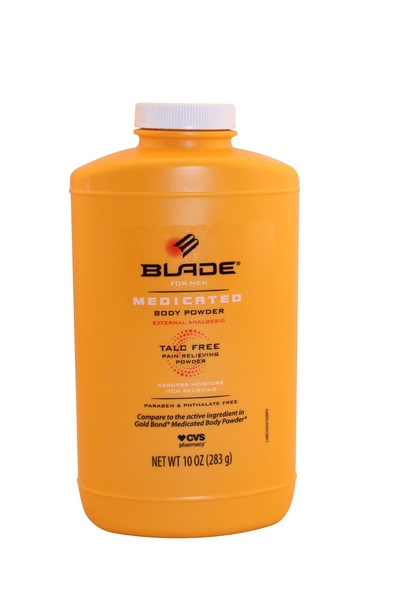 Blade for Men Medicated Body Powder Cornstarch, 10 OZ 