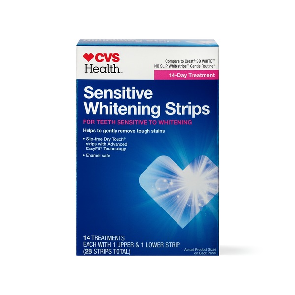 CVS Health Sensitive Teeth Whitening Strips, 14-Day Treatment