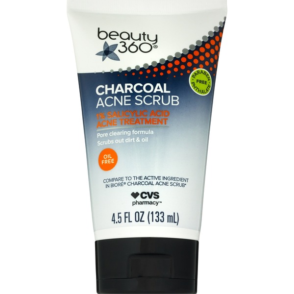 Beauty360 Charcoal Acne Scrub, 4.5 OZ