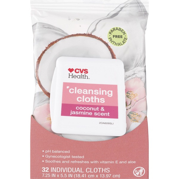 CVS Health Cleansing Cloths, Coconut & Jasmine 32 CT