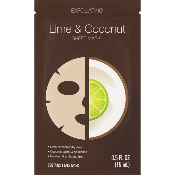 Beauty 360 Exfoliating Lime & Coconut Sheet Mask 