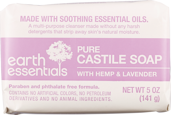 Earth Essentials Pure Castile Soap, Hemp & Lavender, 5 OZ