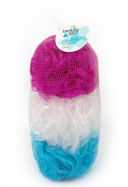 Beauty 360 Cleansing Bath Pouf, 3 CT