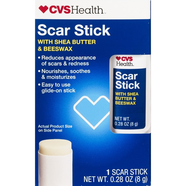 Clicking on the image opens a new modal with 1 larger images of CVS Health Scar Stick with Shea Butter & Beeswax, .28 OZ. Some images may not have descriptive text. 1 out of 1.