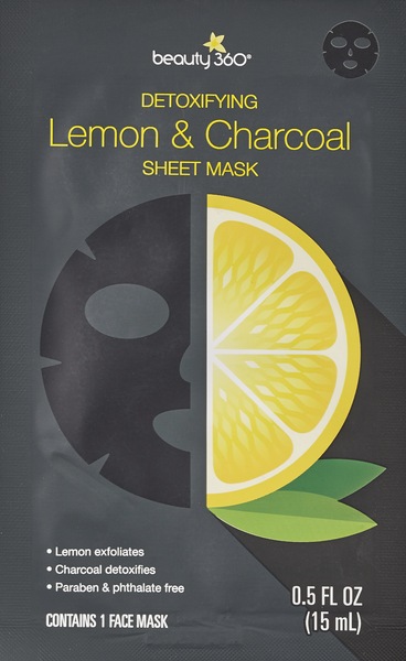 Beauty 360 Citrus Lemon & Charcoal Sheet Mask