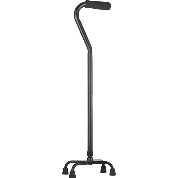 CVS Cane Quad Adjustable Height Offset Handle Aluminum Black
