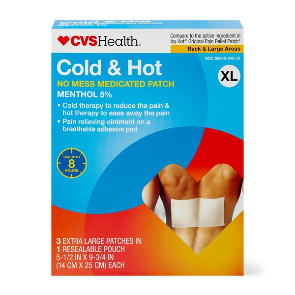 CVS Health Extra Strength Cold & Hot Medicated Patches 3CT, X-Large