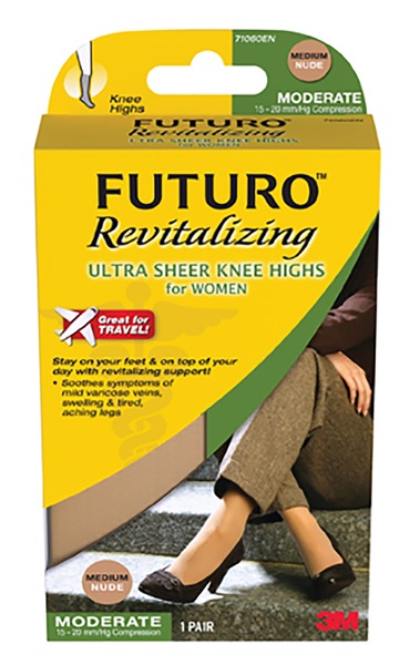 FUTURO Revitalizing Ultra Sheer Knee Highs for Women, Nude