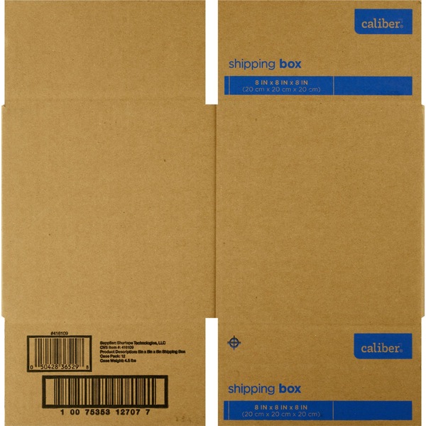 Caliber Mailing Moving & Storage Box, 8 In x 8 In x 8 In 