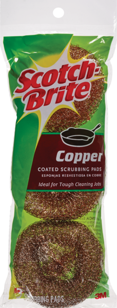 Scotch-Brite Copper Coated Scouring Pad, 3 CT