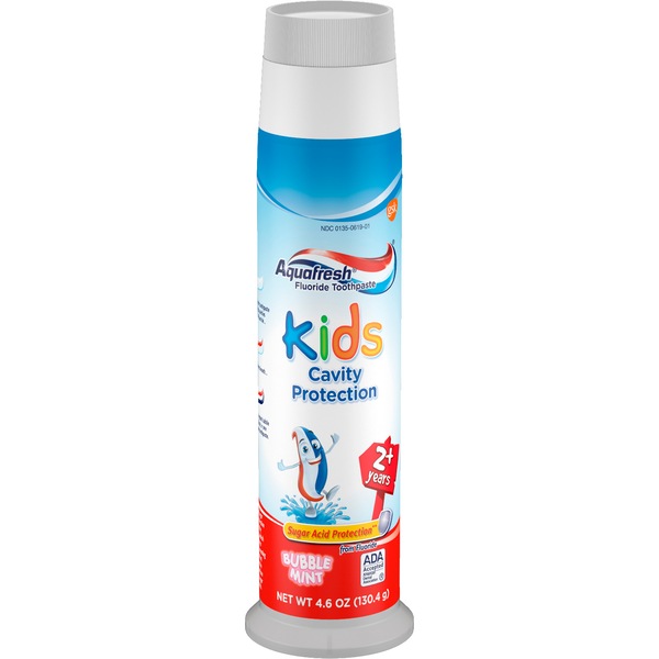 AQUAFRESH KIDS CAVITY PROTECTION TOOTHPASTE PUMP BUBBLE MINT