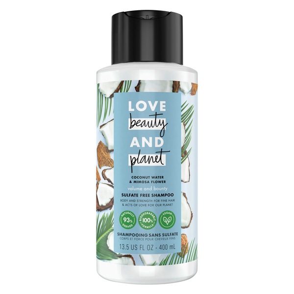 Love Beauty And Planet Volume and Bounty Coconut Water & Mimosa Flower Shampoo, 13.5 OZ