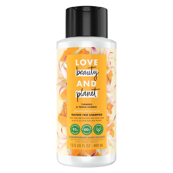 Love Beauty And Planet Turmeric & Tonka Essence Prevent & Preserve Shampoo, 13.5 OZ