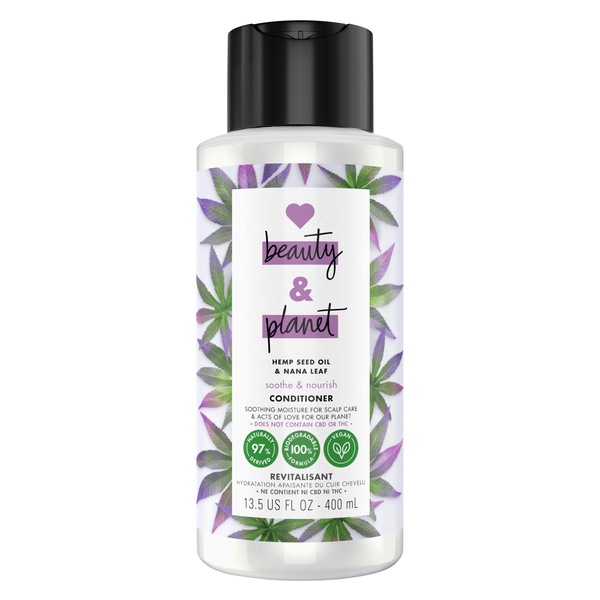 Love Beauty & Planet Vegan, Paraben-free, Silicone-free, Cruelty-free, Hemp Seed Oil and Nana Leaf, Hair Conditioner for Dry Scalp, 13.5 OZ
