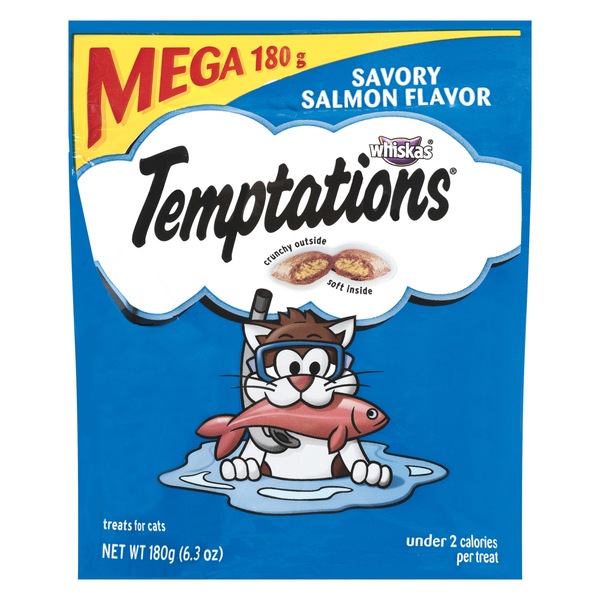 Whiskas Temptations Cat Treats Savory Salmon Mega Size