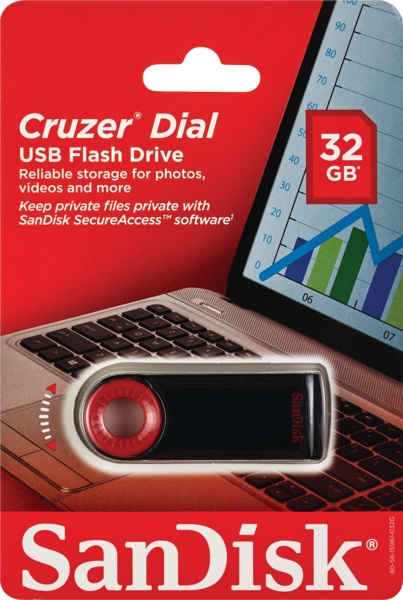 Sandisk Cruzer Dial USB Flash Drive, 32GB