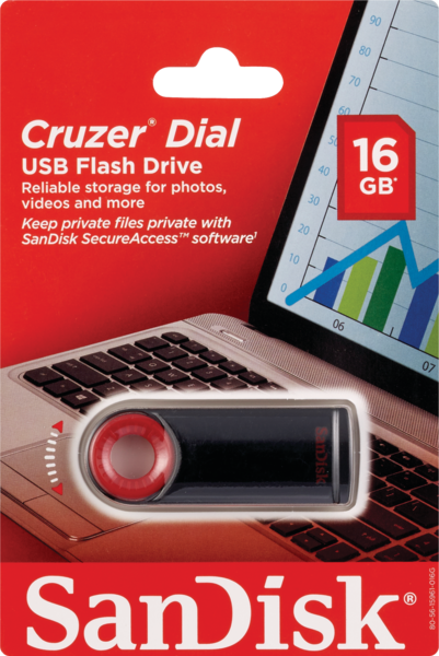 SanDisk Cruzer Dial USB Flash Drive, 16GB