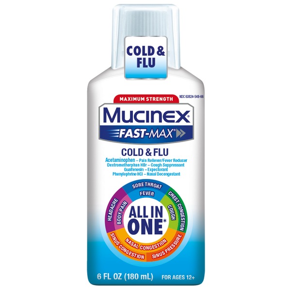 Mucinex Fast-Max Adult Severe Cold Liquid, 6 OZ