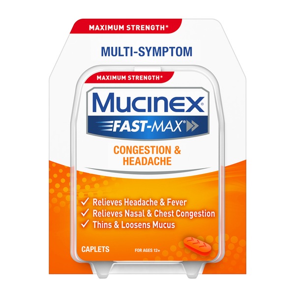 Mucinex Fast-Max Adult Cold and Sinus Caplets, 20 CT