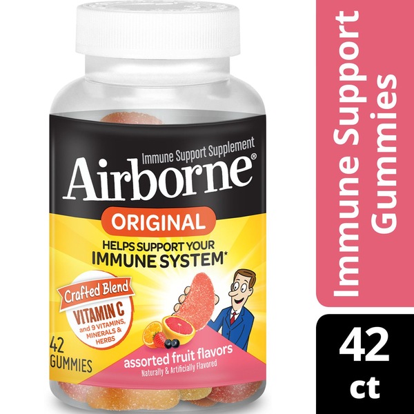 Airborne Gummies, Assorted Fruit Flavors, 42 CT 