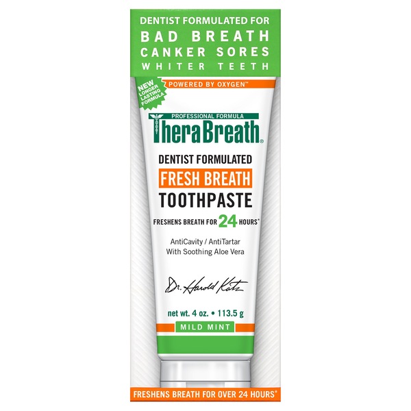 TheraBreath Dentist Recommended Fresh Breath Toothpaste, 4 OZ