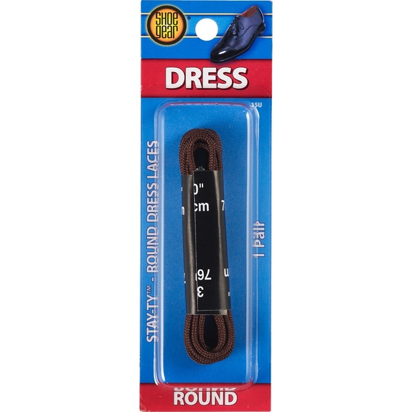 Shoe Gear Shoe Laces Dress Round 30" Brown 1 Pair