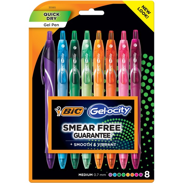 BIC Gel-ocity Quick Dry Fashion Retractable Gel Pen Set, 8 CT