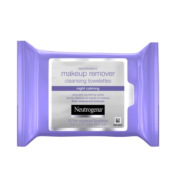 Neutrogena Makeup Remover Night Calming Cleansing Face Wipes, 25CT