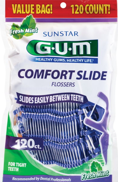 Gum Comfort Slide Flossers, 120CT