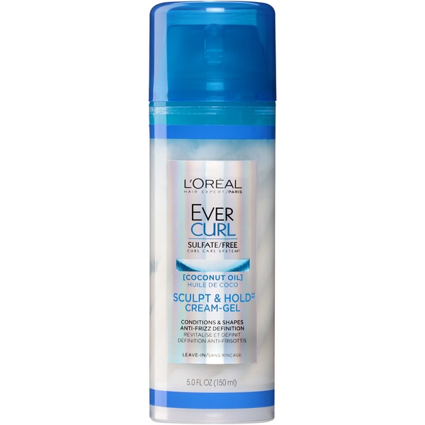 L'Oreal Paris EverCurl Sulfate Free Sculpt & Hold Cream Gel with Conditions and Shapes, 5 OZ