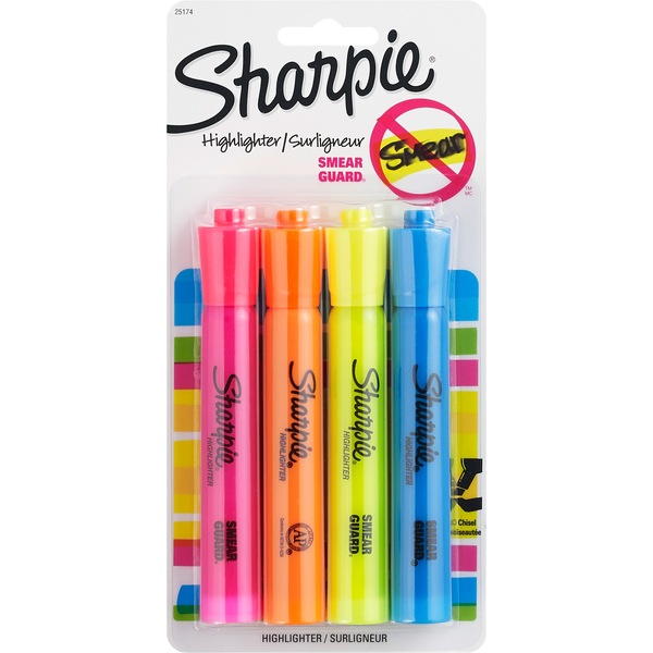 Sharpie Highlighters Smear Guard Wide Chisel Asstd #2012195