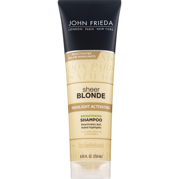 JOHN FRIEDA Sheer Blonde Highlight Activating Brightening Shampoo for Lighter Blondes, 8.45 OZ.